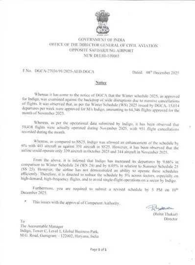 इंडिगो पर सरकार का सख्‍त एक्‍शन, उड़ानों में 5% कटौती, दूसरी एयरलाइंस को दिए जाएंगे स्लॉट  