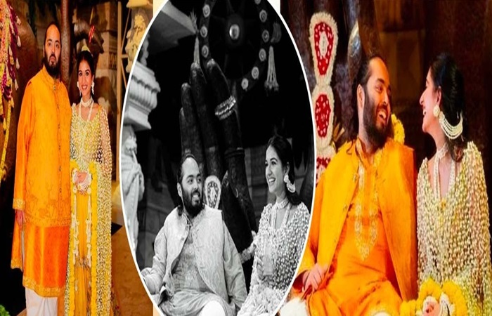 Anant-Radhika Haldi Ceremony: हल्दी के रंग में डूबे अनंत-राधिका, देखिए कपल की रोमांटिक तस्वीरें