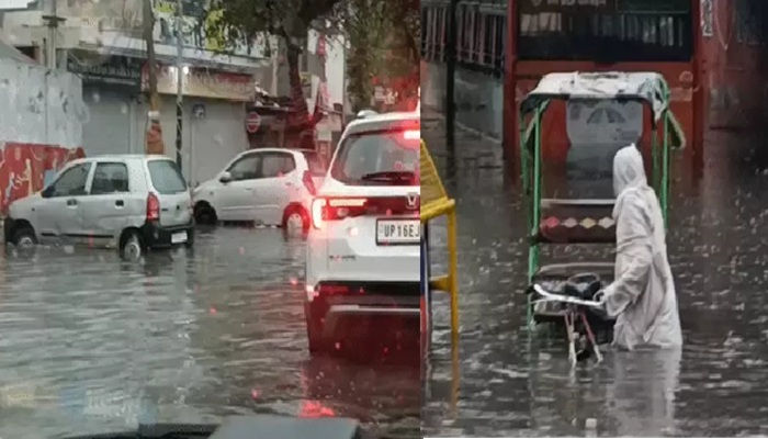 UP के 20 शहरों में बारिश से जलभराव, नोएडा में तूफान; 61 जिलों में अलर्ट