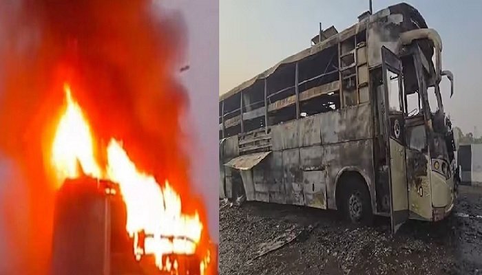 लखनऊ में चलती AC बस में आग लगने से पांच लोग जिंदा जले, सीएम योगी ने लिया संज्ञान