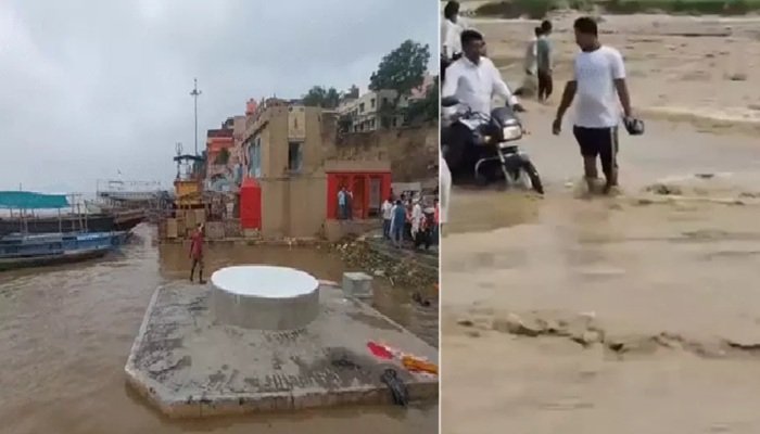 यूपी में मानसून: काशी में हरिश्चंद्र घाट डूबा, सहारनपुर में बाइक सवार बहा; 35 जिलों में भारी बारिश का अलर्ट