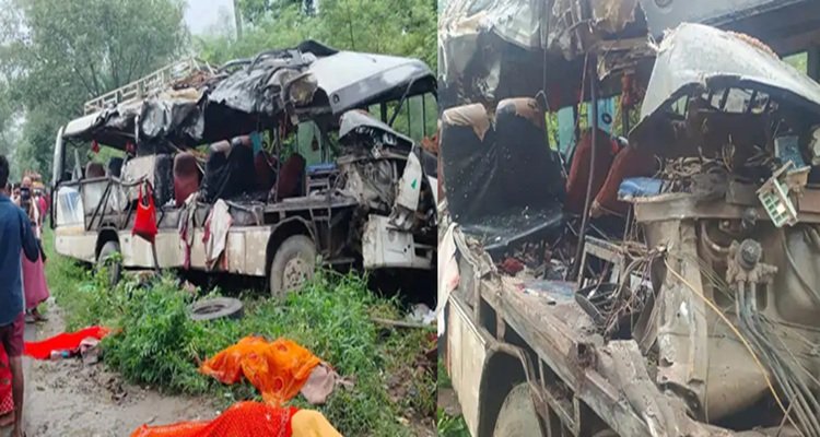 झारखंड के देवघर में बस-ट्रक की भीषण टक्‍कर, पांच कांवड़ियों की मौत