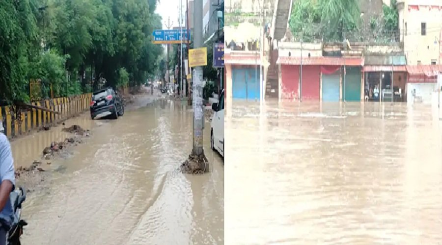 लखनऊ समेत यूपी के 10 शहरों में जोरदार बारिश, चित्रकूट में बाढ़; कानपुर में धंसी सड़कें  