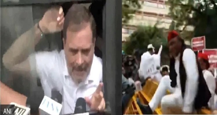 वोटर वेरिफिकेशन के खिलाफ विपक्ष का मार्च, अखिलेश ने फांदी बैरिकेडिंग; राहुल-प्रियंका समेत कई नेता हिरासत में