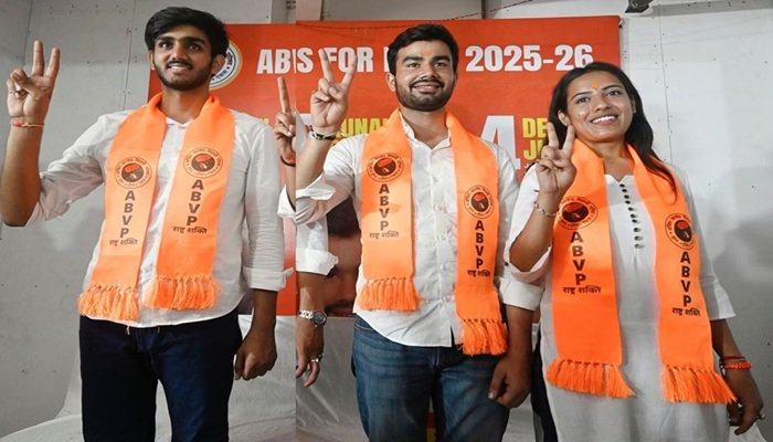 दिल्‍ली यूनिवर्सिटी चुनाव: 4 में से 3 सीटों पर ABVP की जीत, आर्यन मान बने प्रेसिडेंट