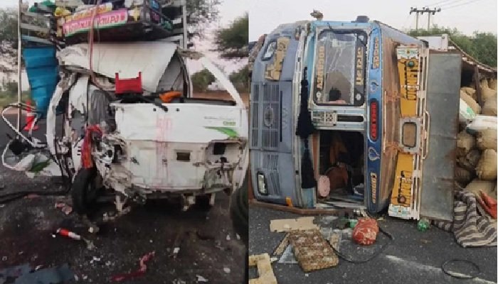 जोधपुर-जैसलमेर राष्‍ट्रीय राजमार्ग पर हादसा, ट्रक-टेंपो की भिड़ंत में पांच श्रद्धालुओं की दर्दनाक मौत