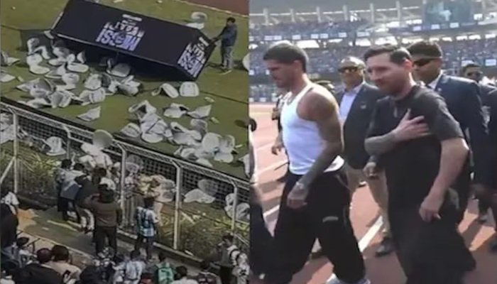 कोलकाता स्टेडियम से जल्दी निकले लियोनल मेसी, फैंस ने की तोड़फोड़; मुख्य आयोजक गिरफ्तार