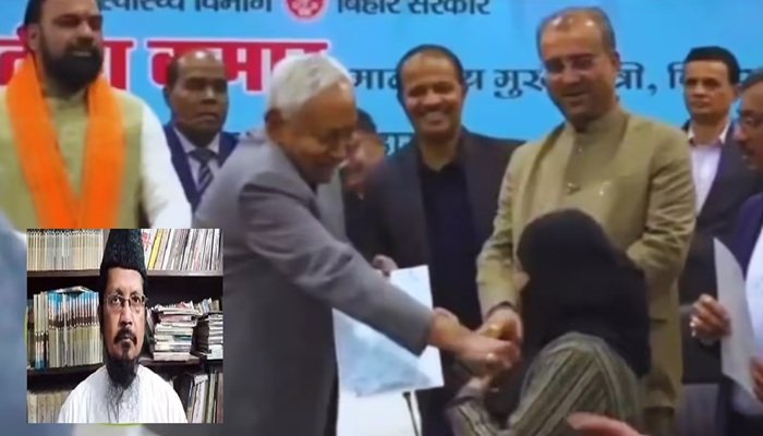 सीएम नीतीश पर नकाब हटाने के प्रयास का आरोप, मौलाना रजवी ने की माफी की मांग