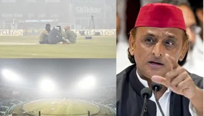 इकाना में मैच रद्द होने पर अखिलेश यादव का तंज, बोले- मुंह ढक लीजिए, आप...