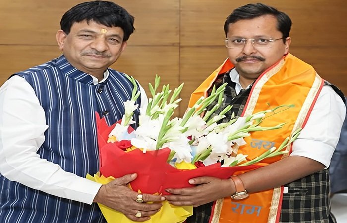 मंत्री कपिल देव अग्रवाल ने की भाजपा के नवनियुक्त राष्ट्रीय कार्यकारी अध्यक्ष नितिन नबीन से शिष्‍टाचार भेंट