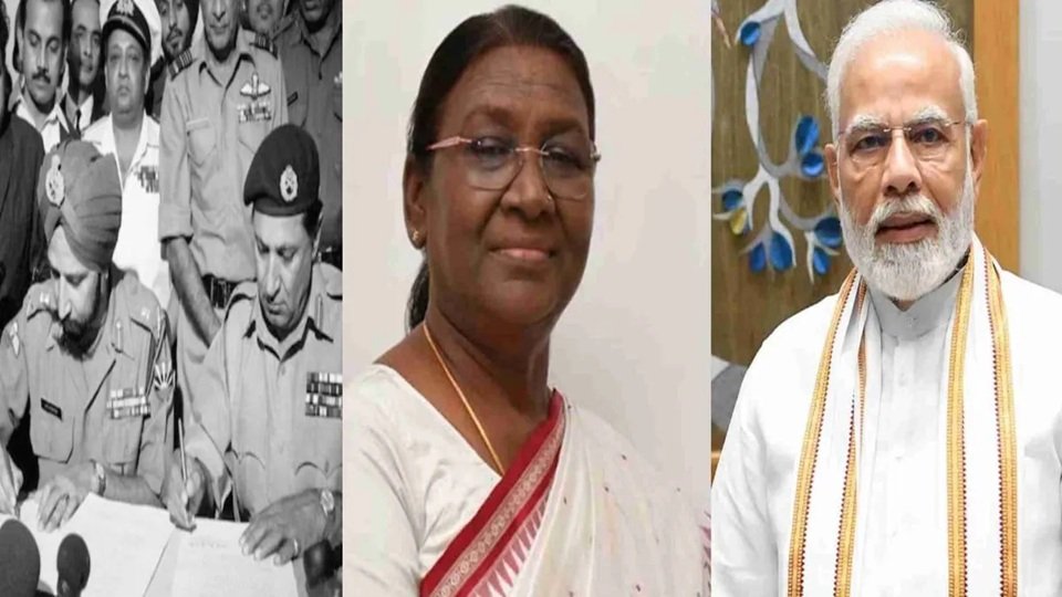 Vijay Diwas 2025: राष्ट्रपति मुर्मू और पीएम मोदी ने सैनिकों के बलिदान और शौर्य को किया नमन