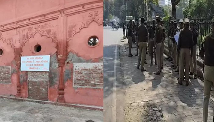 LU का लाल बारादरी प्रकरण में परिवर्तन चौक से DM ऑफिस तक छात्रों का पैदल मार्च, पुलिस का पहरा