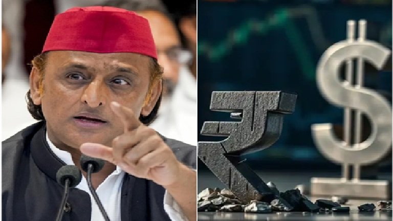 गिरने के मामले में रुपये और भाजपा की छवि के बीच चल रहा मुकाबला: अखिलेश यादव