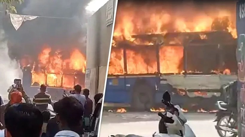 दिल्‍ली के नांगलोई में DTC बस ने कई लोगों को कुचला, दो की मौत; गुस्साई भीड़ ने की आगजनी
