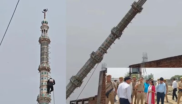 संभल मस्जिद की 35 फीट ऊंची मीनार गिराई गई, डीएम ने कहा- सरकारी जमीन पर हुआ था अवैध निर्माण