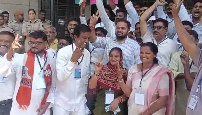 गुजरात निकाय चुनाव में BJP का सभी 15 नगर निगमों पर कब्‍जा, राजकोट से जडेजा की बहन हारी