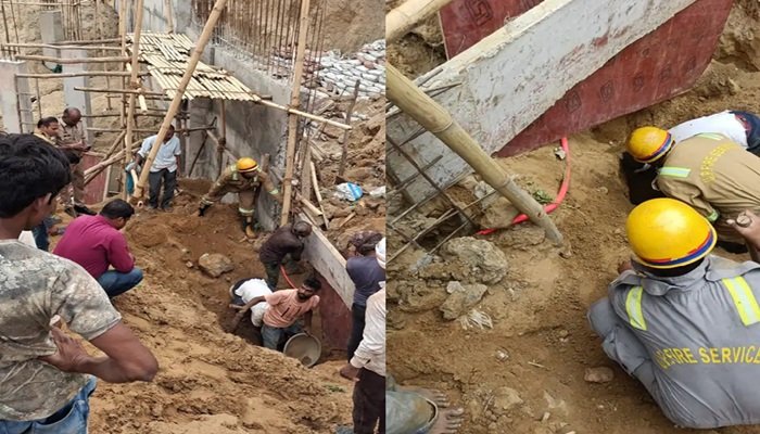 लखनऊ में गिरी निर्माणाधीन बिल्डिंग, मिट्टी में दबने से मजदूर की मौत