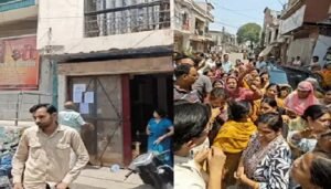 मेरठ में आवास विकास की टीम ने चस्पा की नोटिस, सेंट्रल मार्केट के सेक्टर-2 में महिलाओं का विरोध