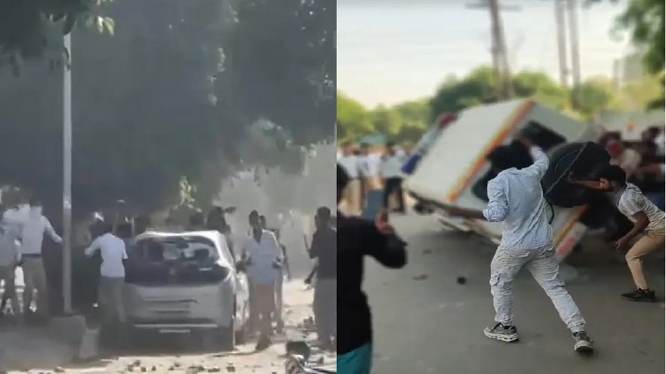 UP: सैलरी बढ़ाने की मांग को लेकर नोएडा में कर्मचारियों का उग्र प्रदर्शन, पुलिस पर पथराव