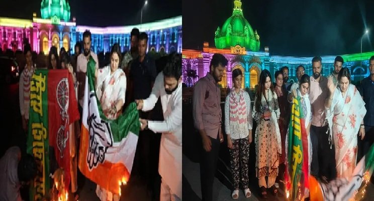 Lucknow: अपर्णा यादव ने सपा-कांग्रेस का जलाया झंडा; विपक्षी दलों पर लगाया बड़ा आरोप