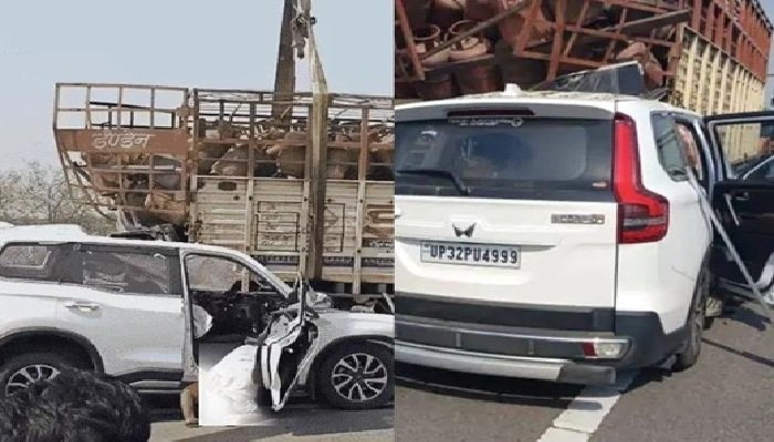 बांदा में ट्रक में जा घुसी स्कॉर्पियो, हादसे में परिवार के चार लोगों की मौत
