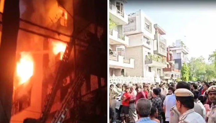दिल्ली में चार मंजिला बिल्डिंग में लगी आग, नौ लोगों की हुई मौत