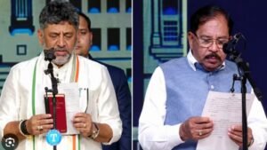 डीके शिवकुमार बने कर्नाटक सीएम, जी परमेश्वर ने ली उप मुख्यमंत्री पद की शपथ