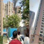 नोएडा में AC ब्लास्ट से 21वें फ्लोर पर भीषण आग, तीन फ्लैट तक फैली
