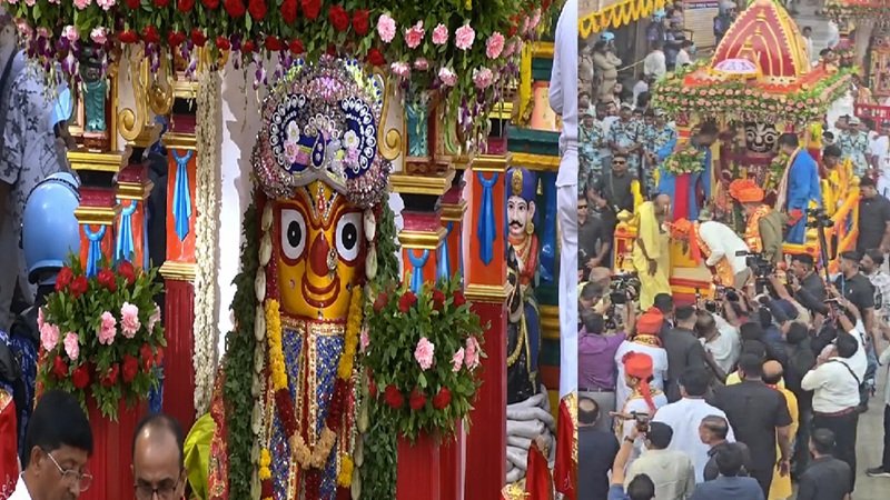 अहमदाबाद में भगवान जगन्‍नाथ की रथयात्रा, CM-उप मुख्यमंत्री ने रथ के आगे लगाई झाड़ू