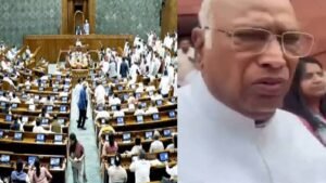 संसद में चढ़ावा चोरी और पेपर लीक को लेकर हंगामा, खड़गे बोले- लाठीचार्ज से बच्चों की आवाज दबा रही सरकार