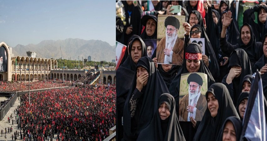 अली खामेनेई के जनाजे में उमड़ी लाखों लोगों की भीड़, ताबूत देखते ही रो पड़े लोग