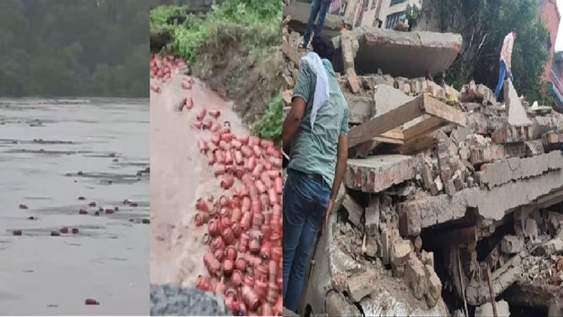 महाराष्ट्र में बाढ़ में बहे तीन हजार LPG सिलेंडर, दिल्‍ली में निर्माणाधीन बिल्डिंग गिरने से तीन लोगों की मौत